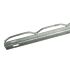 A close-up view of a hot-dip galvanized steel wire connection profile used for securing triangle mesh fence panels.