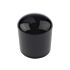 Single round black plastic post cap with a glossy domed top for protecting fence posts or pipe ends.