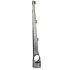 A single straight aluminium barbed wire extension arm with three wire holders designed for mounting on round fence posts.