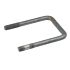 Durable square-shaped metal U-bolt with a straight back and threaded ends, featuring a protective hot-dip galvanised coating against corrosion.