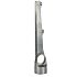 A straight silver aluminium barbed wire arm designed for 60mm posts with slots for attaching two strands of wire.