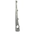 Vertical aluminium barbed wire arm with three wire slots, designed for round fence posts measuring 48 to 60mm.