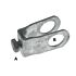 A hot-dip galvanised TJ 145 cross-connection clamp featuring a hex bolt and two large circular pipe openings.