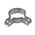 A two-part corner bracket made of hot-dip galvanised steel designed for 60 mm pipes, featuring multiple pre-drilled holes for mounting.