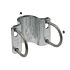 A durable 100mm hot-dip galvanised steel U-bolt clamp with two threaded bolts, ideal for industrial pipe mounting and support.