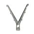 A Y-shaped aluminum barbed wire arm featuring notches for wire attachment and a circular base for 60mm tube mounting.