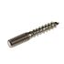 A zinc-plated hanger bolt with lag screw wood threads and machine bolt threads for wood-to-metal connections.