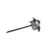 A zinc-plated saddle pin type 101U clamp featuring a long pointed spike and a screw-adjustable circular bracket for pipe mounting.
