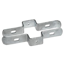 Line bracket with extended lip for double-bar mesh fixing tube 60 x 40 mm, hot-dip galvanised