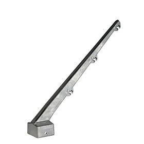 A durable aluminium 45-degree barbed wire arm with a square base designed to hold three strands of security wire.