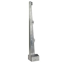 An aluminum straight barbed wire holder featuring a 60x60mm square base and three notches for secure wire attachment.