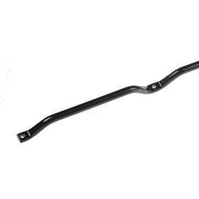 A black powder-coated screw-on mesh slat with pre-drilled holes for secure attachment to various metal fence panel systems.