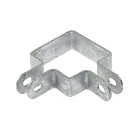 A hot-dip galvanised square steel angle bracket with double mounting holes, designed for 60x60mm square tubing and post applications.