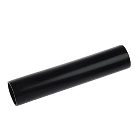 A smooth, hollow black plastic latex tube sleeve shown diagonally against a clean, solid white background for industrial use.