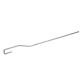 A long hot-dip galvanised bishop rod measuring 110cm in length with a unique hooked end and offset bend.