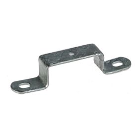 A durable hot-dip galvanised metal clamp bracket designed for securing mesh panel fencing to a 60x60mm square post.