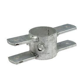 A hot-dip galvanized ring pipe clamp rotation part featuring four flat mounting arms for secure structural pipe connections.