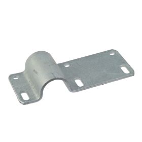 Durable hot dip galvanized steel tube clamp featuring a semicircular bracket and a long plate with multiple mounting holes.