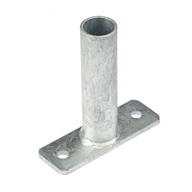 Internal hot-dip galvanized tube wall support bracket with a rectangular base plate and two mounting holes for secure attachment.