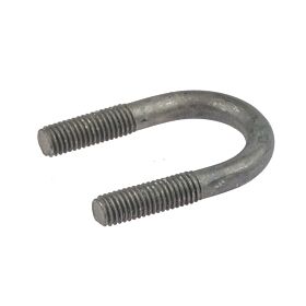 An industrial M8 U-bolt with threaded ends and a hot-dip galvanized coating, shown against a plain white background.