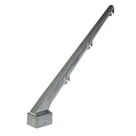 A 45-degree aluminium barbed wire arm featuring three notches for wire attachment and a rectangular box section base.
