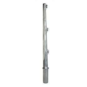A single straight aluminium barbed wire arm featuring three wire notches and a 42mm tube fitting for security fencing.