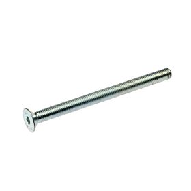 A long zinc-plated metal screw featuring a flat countersunk head with a hexagonal socket drive and a fully threaded shaft.