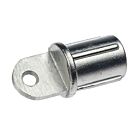 A silver internal aluminium end cap designed for a 42mm tube, featuring a flat loop brace connector with a central hole.