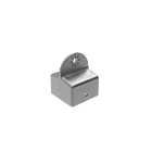 A durable grey aluminum post cap featuring a vertical mounting plate with pre-drilled holes for modular arm attachment.
