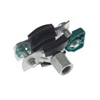 Heavy-duty metal pipe clamp with black EPDM rubber lining and a dual-threaded M8/M10 connection for secure mounting.