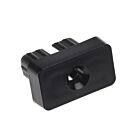 A black rectangular nylon end cap with a central hole and ribbed sides for secure insertion into metal tubing.