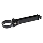 A durable black plastic distance insulator with a 60mm circular ring for securing electric fence wires to posts.