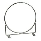 Large circular hot-dip galvanized metal bucket ring featuring a sturdy base frame and two rectangular supporting feet.