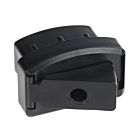 Left-side Flexton variable corner end connection in black plastic with an adjustable hinge for 50x25-30mm profile mounting.
