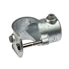 A hot-dip galvanized cast iron clamp-on tee fitting with hex-head set screws for a secure and durable pipe connection.