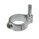 A hot-dip galvanised cast iron gate hinge male part featuring a vertical pin and an adjustable hex grub screw.