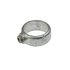 A hot-dip galvanized cast iron locking collar featuring a side set screw for secure fastening in pipe construction applications.