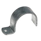 A single-lip hot-dip galvanised steel tube clamp featuring a single mounting hole for securing industrial pipes and conduits.