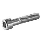 A zinc-plated M10x60 hex socket head screw with partial threading, used for securing end plugs, on a plain white background.