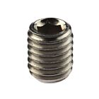 Close-up of a silver hexagonal socket set screw with a durable hot dip galvanised threaded finish.