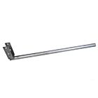 Hot-dip galvanised steel plug-in extension arm with a bracket for mounting and a long horizontal metal pipe.