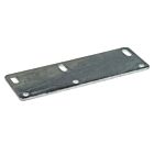 A rectangular hot-dip galvanised steel extended plate with multiple mounting holes and slots for secure tube clamp installations.