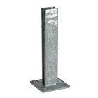 Durable hot-dip galvanised steel box section post with a sturdy square base plate for secure surface mounting.
