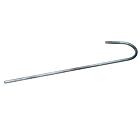 A sixty centimeter long hot-dip galvanised steel rod featuring a ten millimeter diameter and a hook-shaped top end.