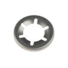 A circular stainless steel 304 end section fastener with internal teeth designed for secure grip on shafts.