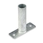Internal hot-dip galvanized tube wall support bracket with a rectangular base plate and two mounting holes for secure attachment.