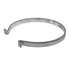 A narrow hot-dip galvanised steel bucket holder featuring a circular open-ring design with hooked ends for secure mounting.