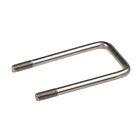 A rectangular stainless steel U-bolt with threaded ends, designed for securing double wire mesh panels to square posts.