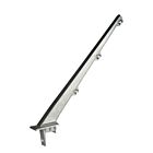 A silver aluminum 45-degree angled barbed wire arm fitting for a 40x60mm rectangular post with three wire slots.