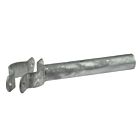 A single hot-dip galvanized steel sliding part for two-inch pipes, with a bolt-on clamp featuring three pre-drilled holes.
